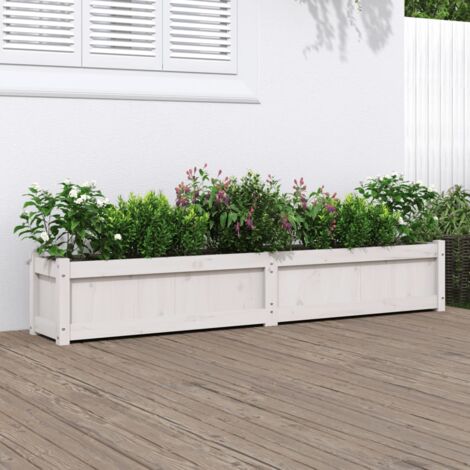 Jardinière, Bac à fleurs, Pot de fleurs blanc 180x31x31 cm bois de pin massif CON4541 DESIGN IN (1/5)