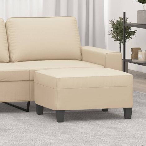 Repose-pied, Tabouret Pouf, Tabouret Bas pour Salon ou Chambre Crème 70x55x41 cm Tissu microfibre LQF20234 DESIGN IN (1/5)