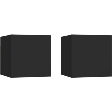 Lot de 2 Tables de chevet, Tables d'appoint, Tables de nuit Noir 30,5x30x30 cm Bois d'ingénierie FR200802 DESIGN IN (1/5)