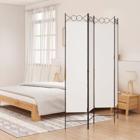 Paravent, Cloison de séparation 4 panneaux Blanc 160x200 cm Tissu CON66535 DESIGN IN (1/5)