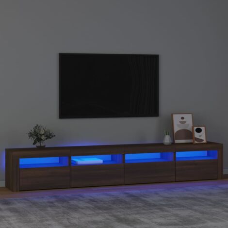 Buffet Moderne Avec Éclairage LED 16 Couleurs Et Compartiment Ouvert Meuble De Rangement Design Pour Salon 108x40x92 Cm Blanc 98538207