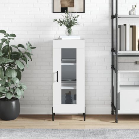Buffet, Bahut, Armoire de rangement Blanc brillant 34,5x34x90 cm Bois d'ingénierie FR395147 DESIGN IN (1/5)