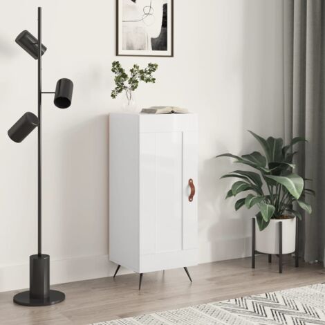 Buffet, Bahut, Armoire de rangement Blanc brillant 34,5x34x90 cm Bois d'ingénierie FR801724 DESIGN IN (1/5)