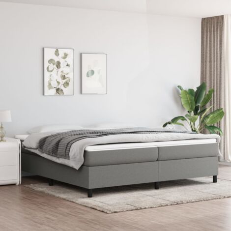 Maisonchic – Lit double 200x200 cm – Cadre en tissu gris foncé – Pieds robustes pour stabilité – Lattes en contreplaqué pour maintien du matelas - FR513164 (1/4)