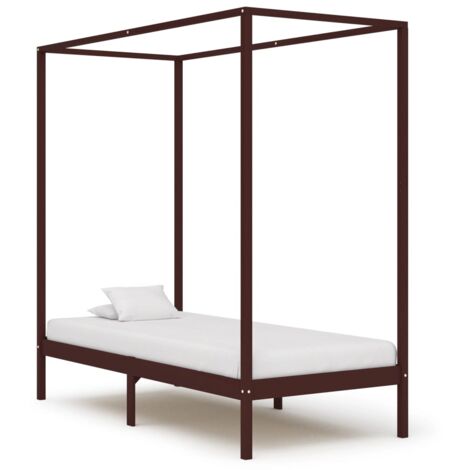 Lit simple - 100x200 cm, Lit adulte et enfants, Cadre de lit à baldaquin sans matelas bois massif FR832615 DESIGN IN (1/5)