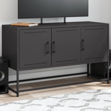 Meuble TV, Banc TV, Armoire de rangement noir 100,5x39x60,5 cm acier FR951095 DESIGN IN (1/5)