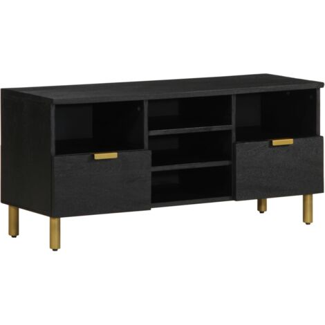 Meuble TV, Banc TV, Armoire de rangement noir 100x33x46 cm bois d'ingénierie FR404614 DESIGN IN (1/5)