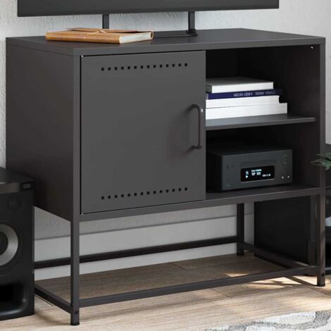 Meuble TV, Banc TV, Armoire de rangement noir 68x39x60,5 cm acier FR153038 DESIGN IN (1/5)