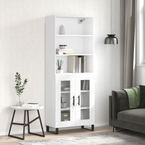 Buffet haut, Enfilade, Armoire de cuisine Blanc 69,5x34x180 cm Bois d'ingénierie WFE154197 DESIGN IN (1/5)