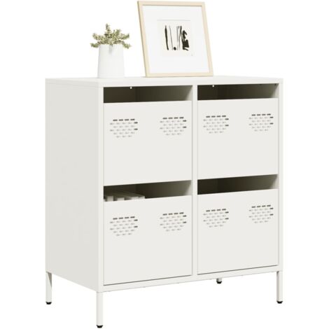 Buffet, Bahut, Meubles de rangement, Commodes blanc 68x39x73,5 cm acier laminé à froid WFE584169 DESIGN IN (1/5)