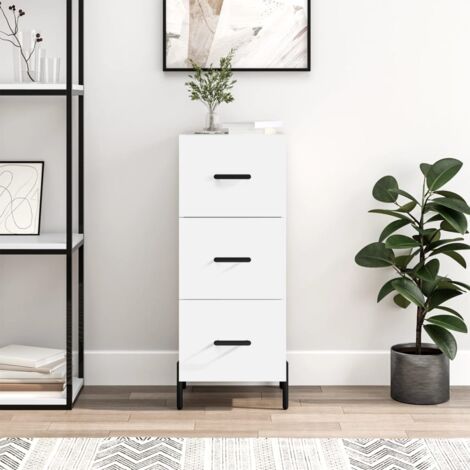 Buffet, Bahut, Meubles de rangement, Commodes blanc 34,5x34x90 cm bois d'ingénierie WFE895483 DESIGN IN (1/5)
