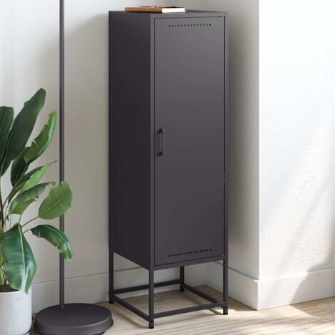 Buffet haut, Enfilade, Armoire de cuisine noir 36x39x123 cm acier WFE183482 DESIGN IN (1/5)