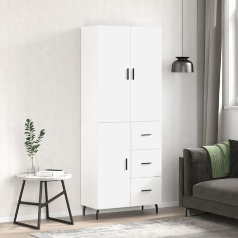 Buffet haut, Enfilade, Armoire de cuisine Blanc 69,5x34x180 cm Bois d'ingénierie WFE823732 DESIGN IN (1/5)