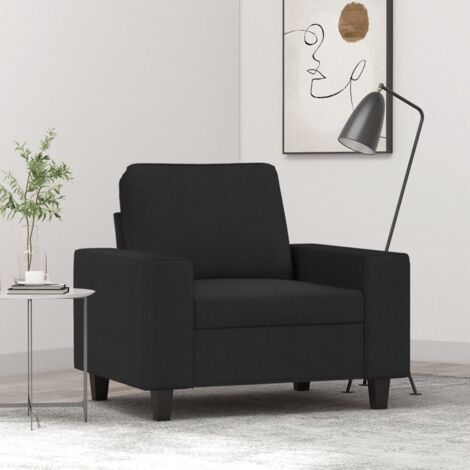 Fauteuil, Fauteuil de Relaxation, Fauteuil de salon Noir 60 cm Tissu WFE651999 DESIGN IN