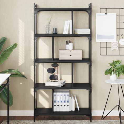 Bibliothèque, Étagère de Rangement, Meuble Étagère 5 niveaux noir 76x32x158 cm bois d'ingénierie WFE663687 DESIGN IN (1/5)