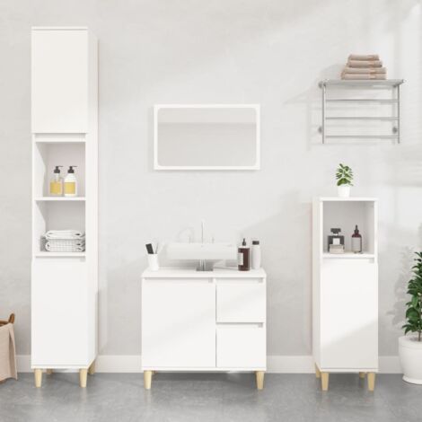 Armoire de salle de bain, Meuble de salle de bain blanc 30x30x190 cm bois d'ingénierie WFE521676 DESIGN IN (1/5)