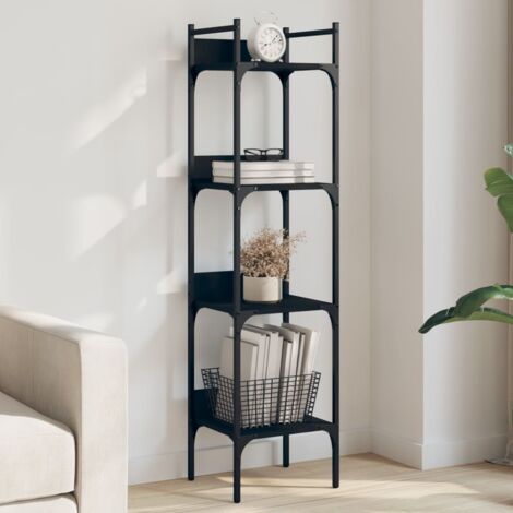 Bibliothèque, Étagère de Rangement, Meuble Étagère à 4 niveaux noir 35x30x138,5 cm bois d'ingénierie WFE771070 DESIGN IN (1/5)