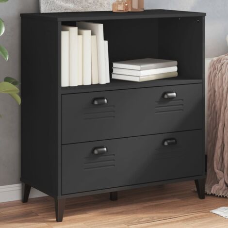 Bibliothèque, Étagère de Rangement, Meuble Étagère VIKEN noir 80x40x90 cm bois d'ingénierie WFE772434 DESIGN IN (1/5)