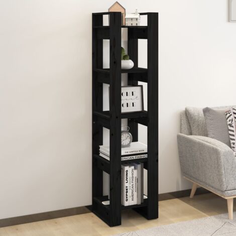 Bibliothèque, Meuble Étagère, Séparateur de pièce Noir 41x35x160 cm Pin massif WFE499280 DESIGN IN (1/5)