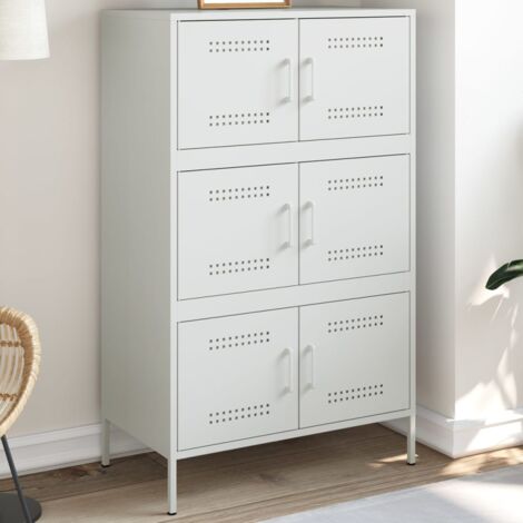 Buffet haut, Enfilade, Armoire de cuisine blanc 68x39x113 cm acier WFE499609 DESIGN IN (1/5)