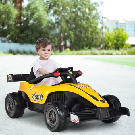 Voiture Électrique 12 V pour Enfants Télécommande Musique Lumières pour Enfants de 3 à 7 Ans 2 à 5 KM/H Jaune Maison Chic (1/5)