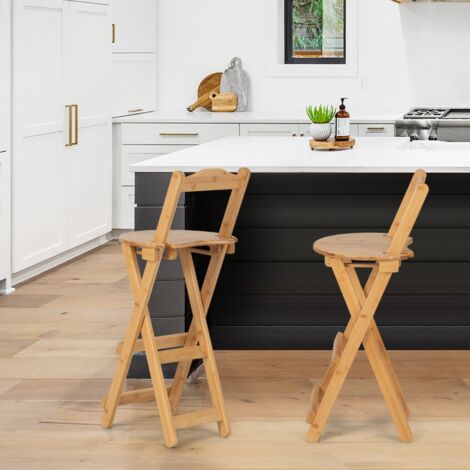 Tabouret De Bar Pliant Belfast Noir Milton & Oldbrook - Avec Dossier Et Repose-pieds | Sans Assemblage