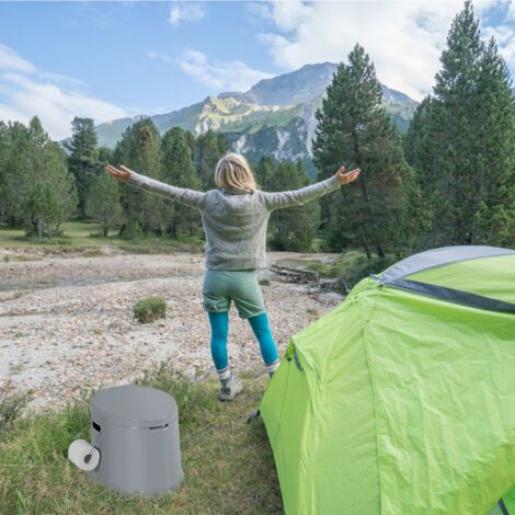 Toilette Portable pour Camping Extérieure avec Seau Intérieur 5L en PP Charge 200KG Maison Chic (1/5)