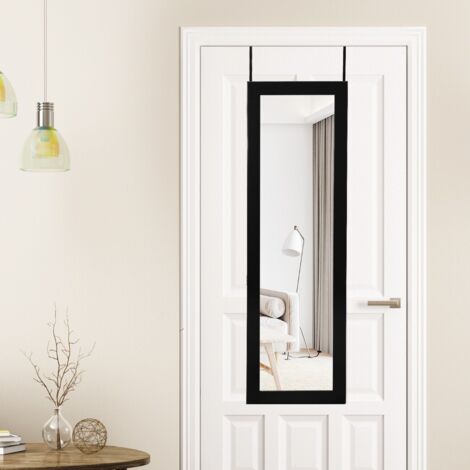 Armoire à Bijoux Murale/Suspendue, Miroir, 12 LED, Verrouillable, 37x9x119 cm, Noir CW8388 Maison Chic (1/3)