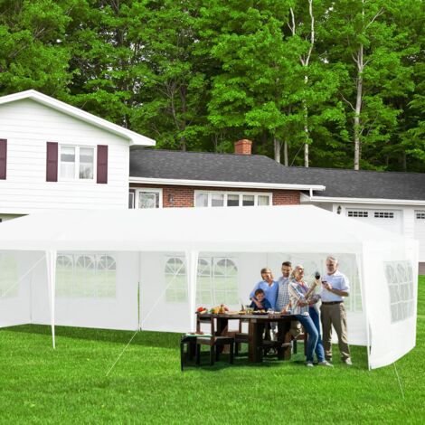 Tonnelle de Jardin inclut 5 Murs Amovibles avec Fenêtre sur Côté pour les Fêtes de Mariage BBQ 3 x 9 M Maison Chic (1/5)