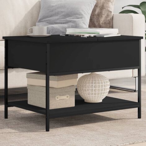 Table basse, Table de salon, Bout de canapé noir 70x50x50 cm bois d'ingénierie et métal WFE506083 DESIGN IN (1/5)