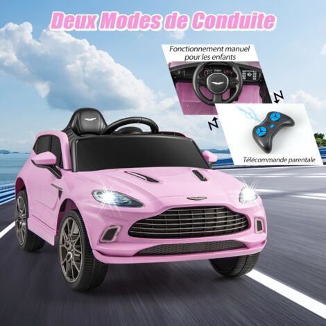 Voiture Électrique Enfant 12V Vitonis - 2 En 1 Avec Pédales, LED Et Musique - Rose Pour 3 Ans Et +