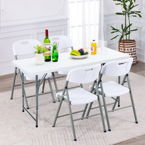 Table Pliante Table de Pique-nique avec 3 Hauteurs Réglables Table de Salle à Manger Portable pour Camping Fête Maison Chic (1/5)