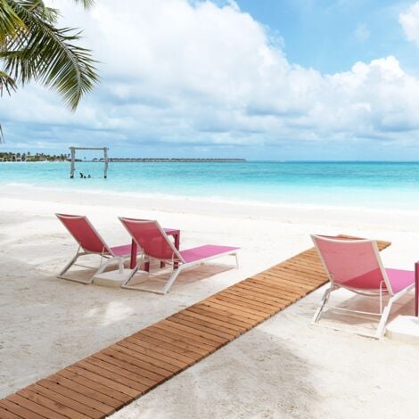 Allée De Jardin Incurvée En Bois, Chemin Extérieur Avec Surface Antidérapante, Fils Métalliques
