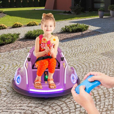 Auto-tamponneuse Électrique 12 V avec rotation à 360° Télécommande Lumières Musique intégrée Connexion sans Fil pour 3-8 Ans Violet CW3930 Maison Chic (1/3)