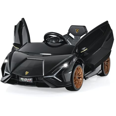 Voiture de Sport Électrique 12V pour Enfants 3-8Ans 2 Portes Papillons Effets Sonores et Lumineux 108x64x41cm Noir CW7644 Maison Chic (1/3)