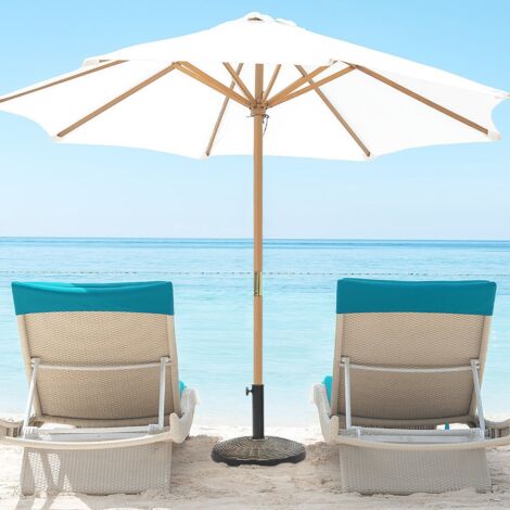 Base de Parasol Ronde en Résine de 12 Kg Support de Parasol d'Extérieur Robuste avec Bouton Réglable Résistante à Toutes Saisons Maison Chic (1/5)