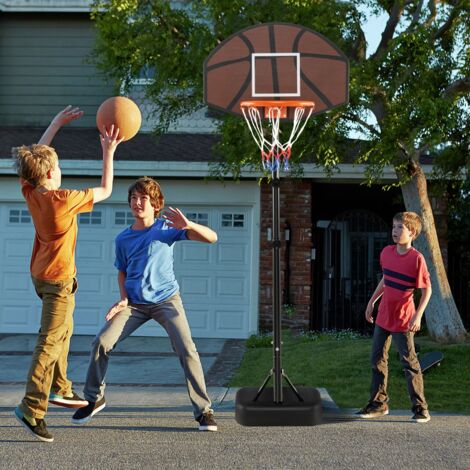 BAKAJI Panier De Basket Pour Enfants – Hauteur Réglable Jusqu'à 158 Cm, Base Remplissable, Ballon Et Gonfleur Inclus – Intérieur/extérieur