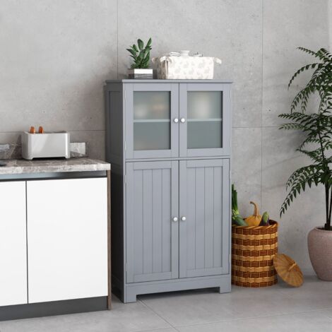 Meuble Rangement 58x30x109 CM Étagère Réglable Polyvalent Salon Bureau Cuisine Gris CWXT1669 DESIGN IN (1/5)