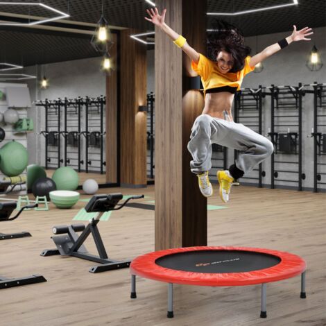 Mini-trampoline Pliable 101 Cm pour Adultes et Enfants avec Main Courante en Mousse Réglable en Hauteur Sur 4 Niveaux Charge Maximale 150 Kg Rouge CW9535 Maison Chic (1/3)