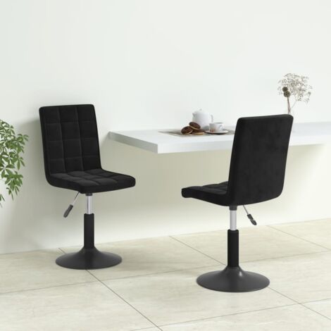 Lot de 2 Chaises pivotantes Chaises de salle à manger Chaise de cuisine Noir Velours 26205 (1/5)