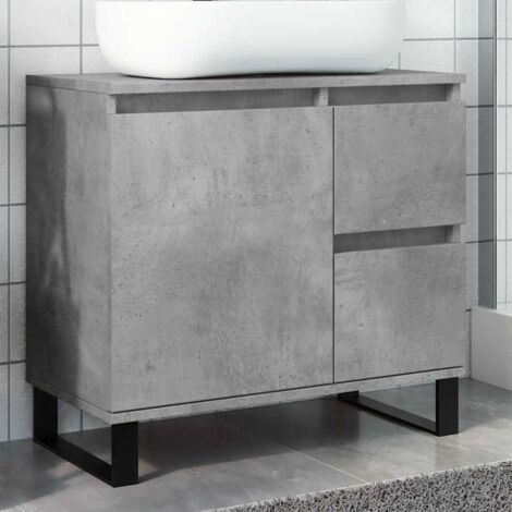 Meuble sous Vasque, Armoire d'évier, Meuble de Salle de Bain de salle de bain gris béton 65x33x60 cm FR567180 DESIGN IN (1/5)