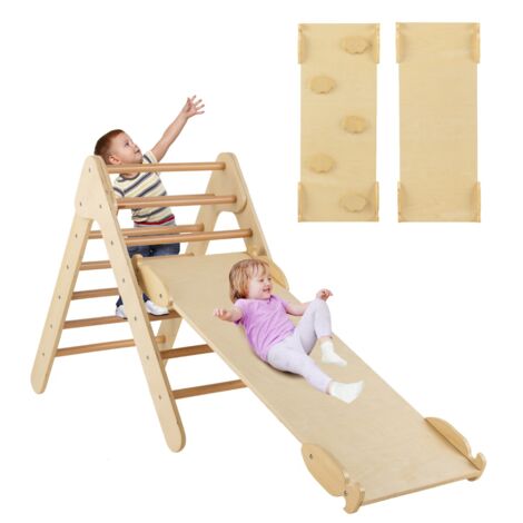 Triangle Escalade Enfants 3 En 1, Rampe Double-face Pour Grimper Et Glisser Charge 50 Kg 147x645x63cm Multicolore Multicolore 95144215