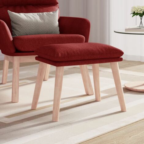 Repose-pied, Tabouret Pouf, Tabouret Bas Rouge 45x29,5x35 cm Tissu LQF93101 DESIGN IN (1/5)