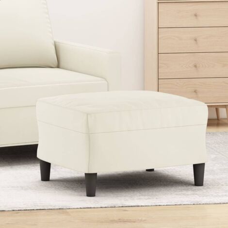 Repose-pied, Tabouret Pouf, Tabouret Bas pour Salon ou Chambre Crème 60x50x41 cm Velours LQF89024 DESIGN IN