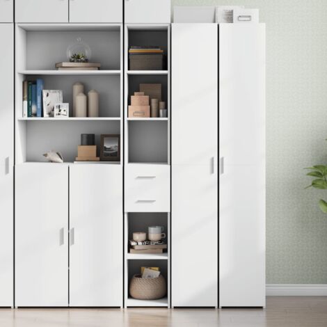 Buffet haut, Enfilade, Armoire de cuisine blanc 30x42,5x185 cm bois d'ingénierie WFE261012 DESIGN IN (1/5)