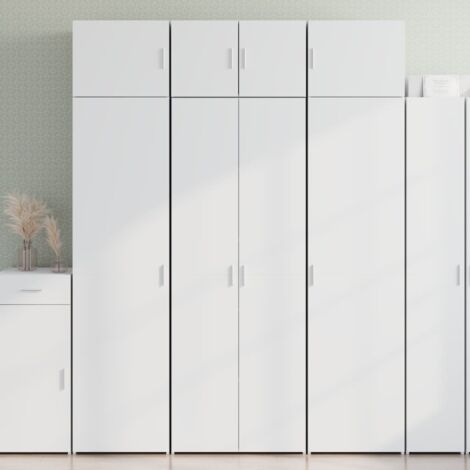 Buffet haut, Enfilade, Armoire de cuisine blanc 70x42,5x185 cm bois d'ingénierie WFE504011 DESIGN IN (1/5)