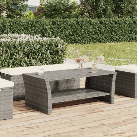 Table basse,Table d'appoint,Table de Salon gris 100x50x40 cm résine tressée CFW938498 (1/5)