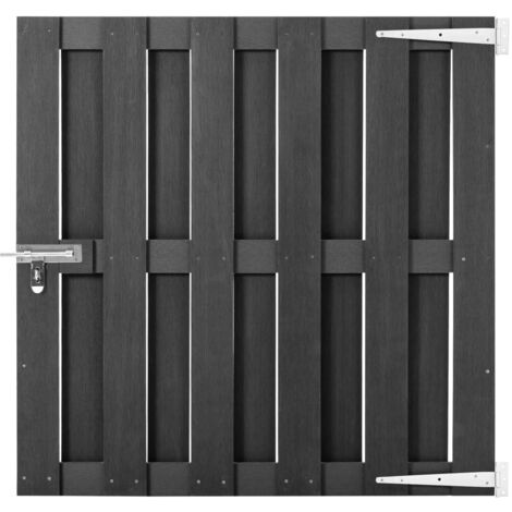 Portillon WPC  Porte Portillon Portail de jardin 100x100 cm Gris 35104