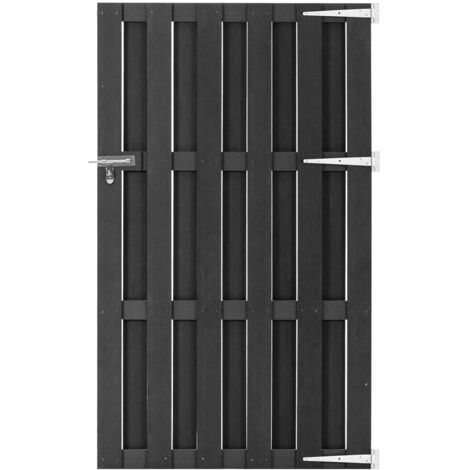 Maison Chic – Portillon grillagé WPC 100x180 cm gris – Verrou coulissant rapide – Résistant aux intempéries et à la pourriture – Assemblage facile