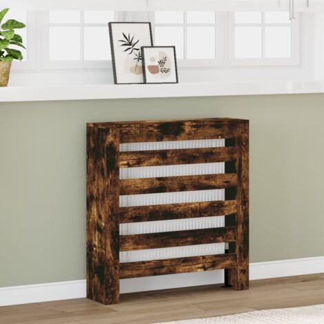 Cache-radiateur, Équipement pour radiateur chêne fumé 78x20x82 cm bois d'ingénierie DESIGN IN224855